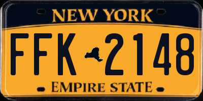 NY license plate FFK2148