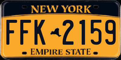 NY license plate FFK2159