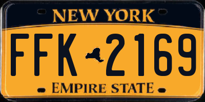 NY license plate FFK2169