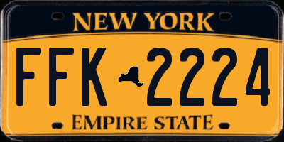 NY license plate FFK2224