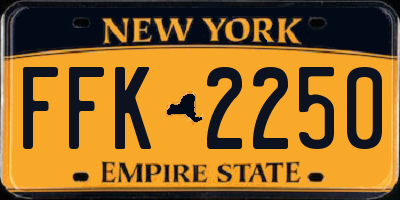 NY license plate FFK2250