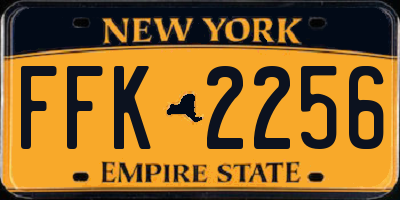 NY license plate FFK2256