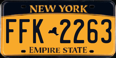 NY license plate FFK2263