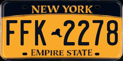 NY license plate FFK2278