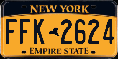 NY license plate FFK2624