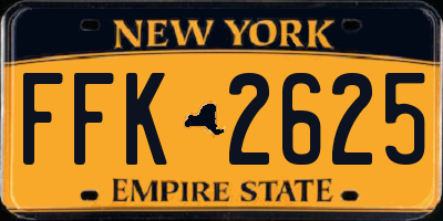 NY license plate FFK2625