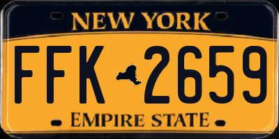 NY license plate FFK2659