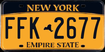 NY license plate FFK2677