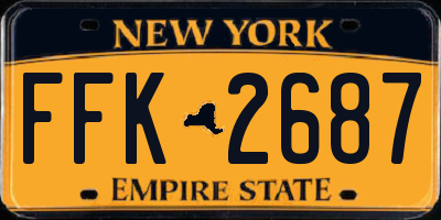 NY license plate FFK2687