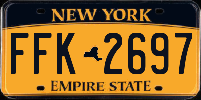 NY license plate FFK2697