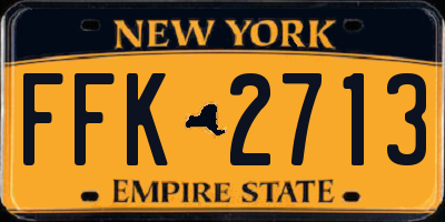NY license plate FFK2713