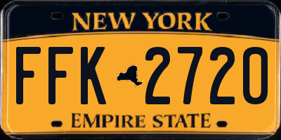 NY license plate FFK2720