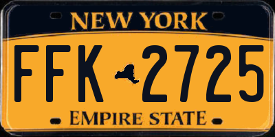 NY license plate FFK2725