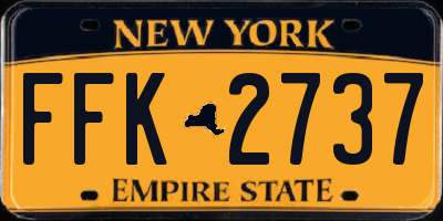 NY license plate FFK2737