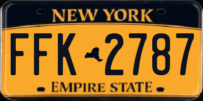 NY license plate FFK2787