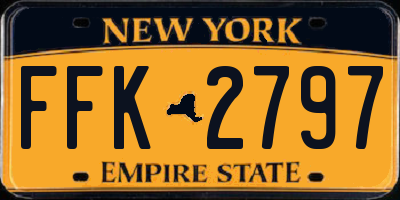 NY license plate FFK2797