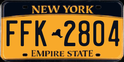 NY license plate FFK2804