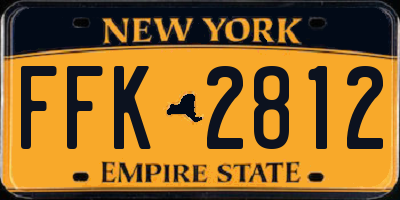 NY license plate FFK2812