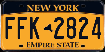 NY license plate FFK2824