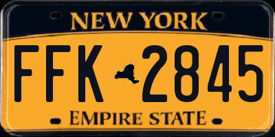 NY license plate FFK2845