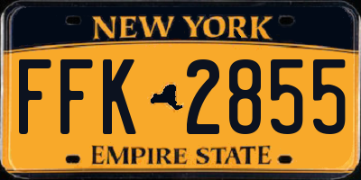 NY license plate FFK2855