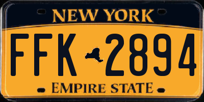 NY license plate FFK2894