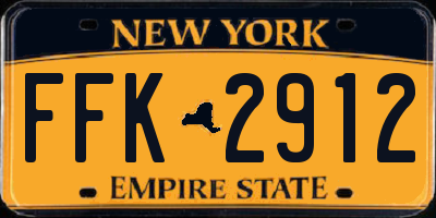 NY license plate FFK2912