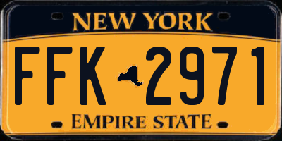 NY license plate FFK2971