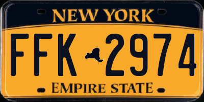 NY license plate FFK2974