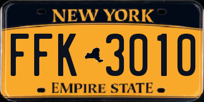 NY license plate FFK3010