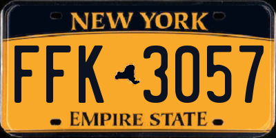 NY license plate FFK3057