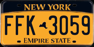 NY license plate FFK3059