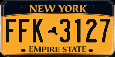 NY license plate FFK3127