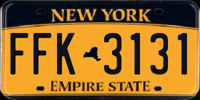 NY license plate FFK3131