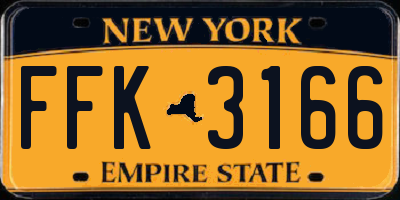 NY license plate FFK3166
