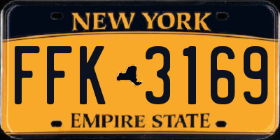 NY license plate FFK3169
