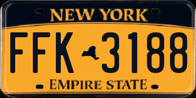 NY license plate FFK3188