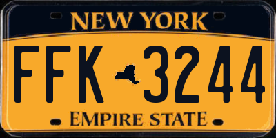 NY license plate FFK3244