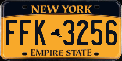 NY license plate FFK3256