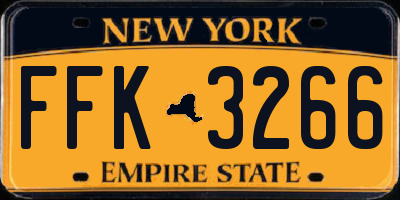 NY license plate FFK3266