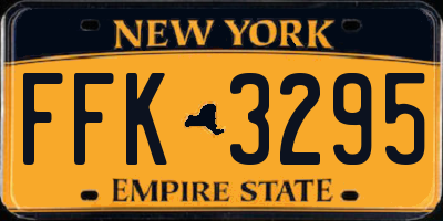 NY license plate FFK3295