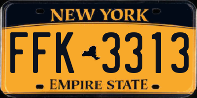 NY license plate FFK3313