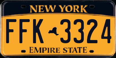 NY license plate FFK3324