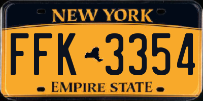 NY license plate FFK3354
