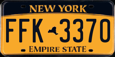 NY license plate FFK3370