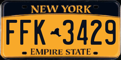 NY license plate FFK3429