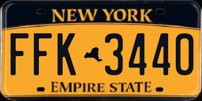 NY license plate FFK3440