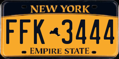 NY license plate FFK3444