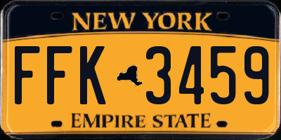 NY license plate FFK3459