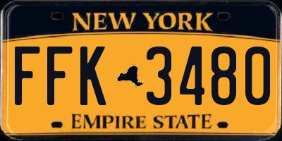 NY license plate FFK3480